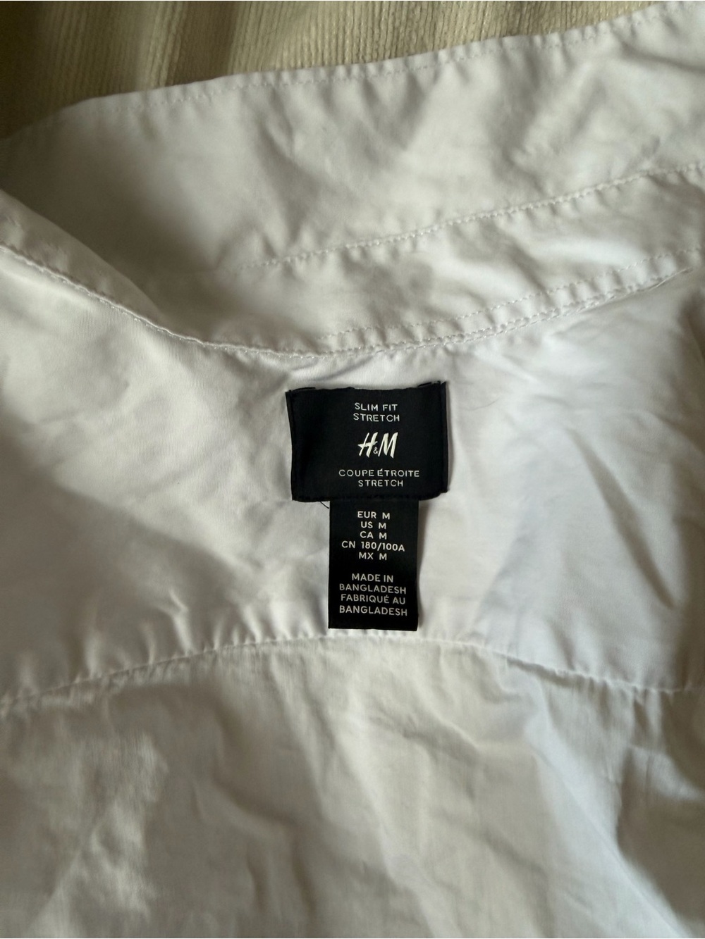 H&M White Slim Fit Stretch Trench Coat - Classic Tailored Style